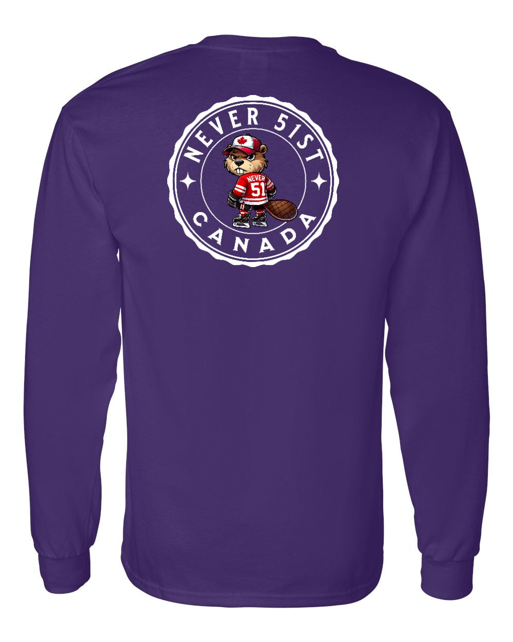 Never 51st Beaver Left Chest and Back Long Sleeve