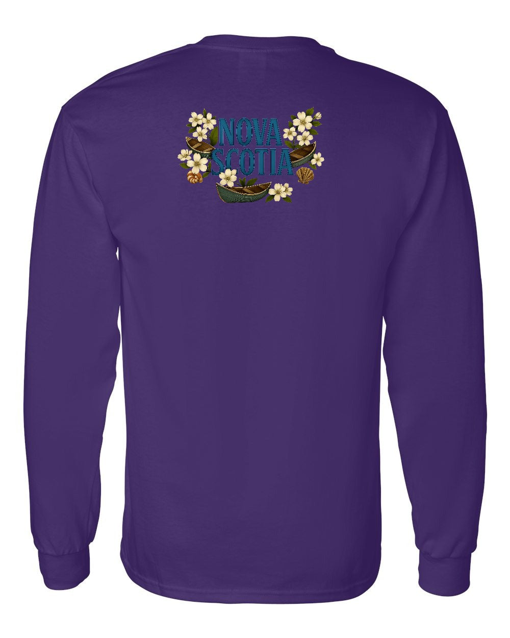 Nova Scotia Flowers Left Chest and Back Long Sleeve Tee