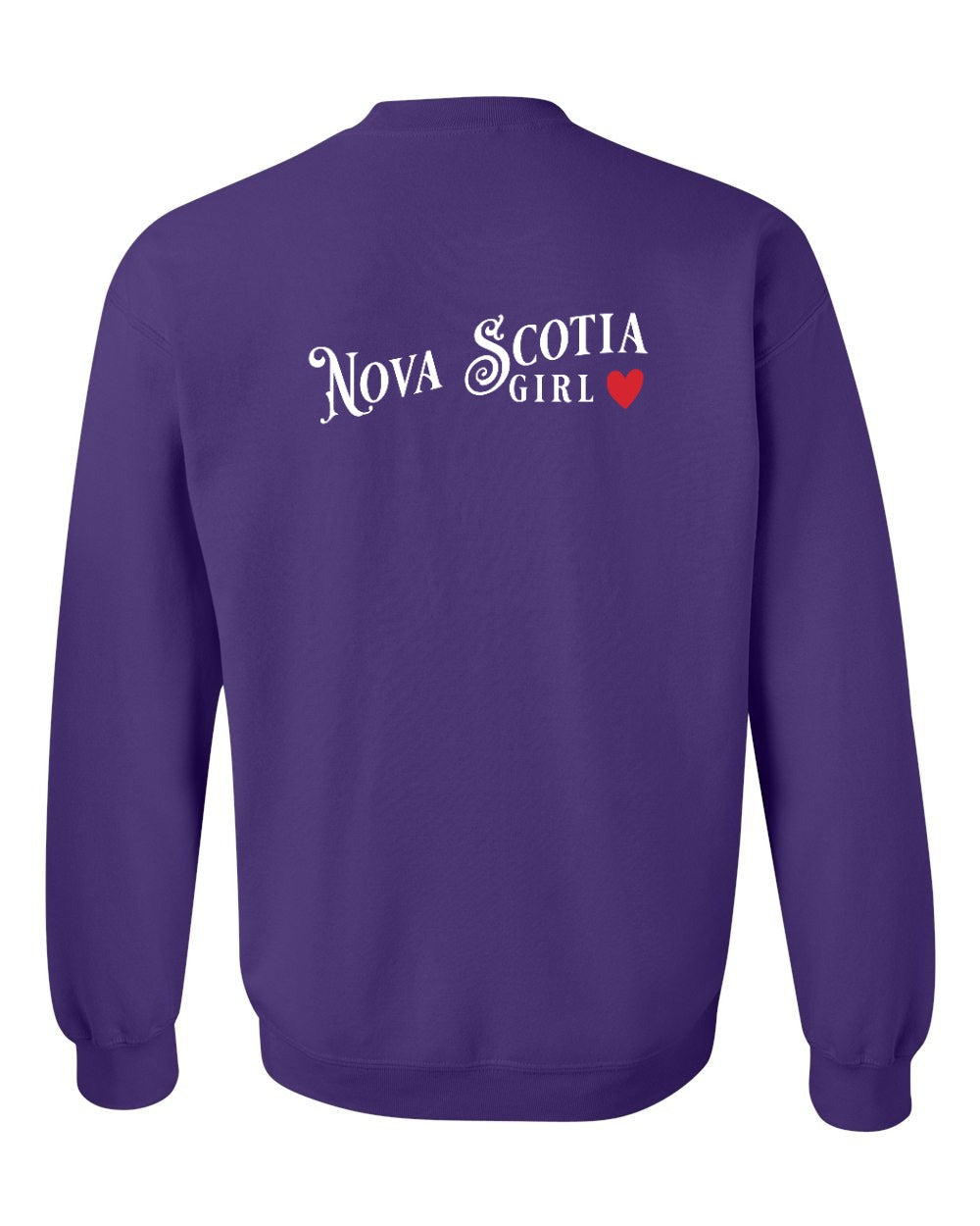 Nova Scotia Girl Red Heart Left Chest and Back crew-neck