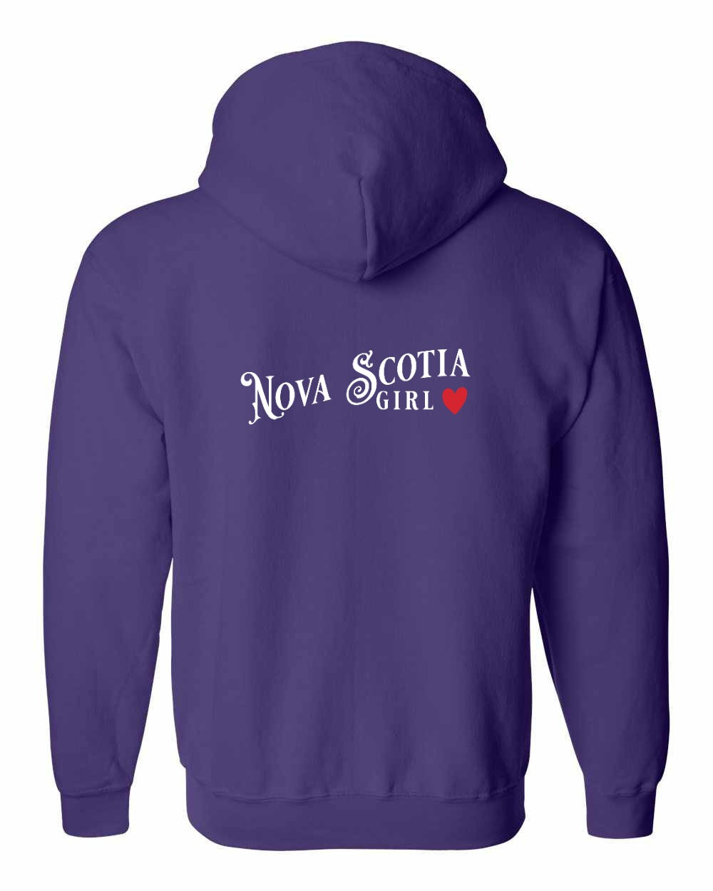 Nova Scotia Girl Red Heart Left Chest and Back zip-hoodie