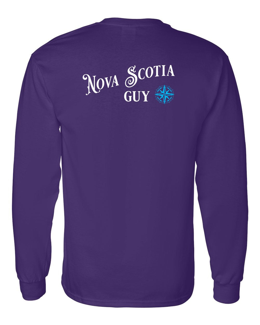 Nova Scotia Guy blue Left Chest and Back Long Sleeve Tee