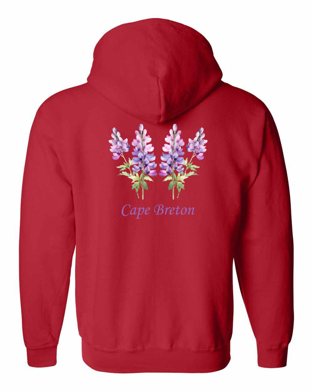 Cape Breton Lupin Left Chest and Back Zip Hoodie
