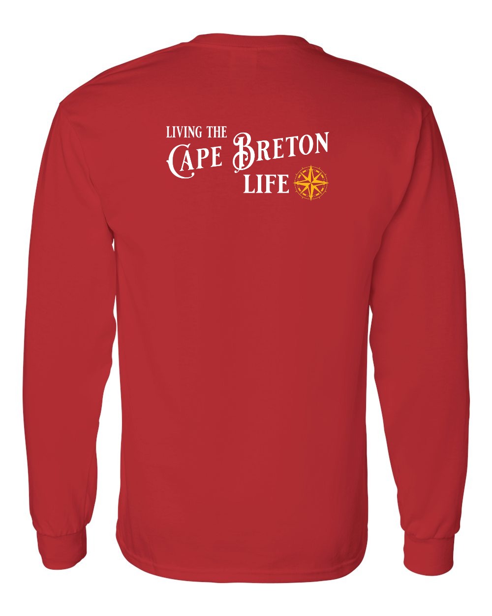 Living the Cape Breton Life yellow Left Chest and Back Long Sleeve Tee