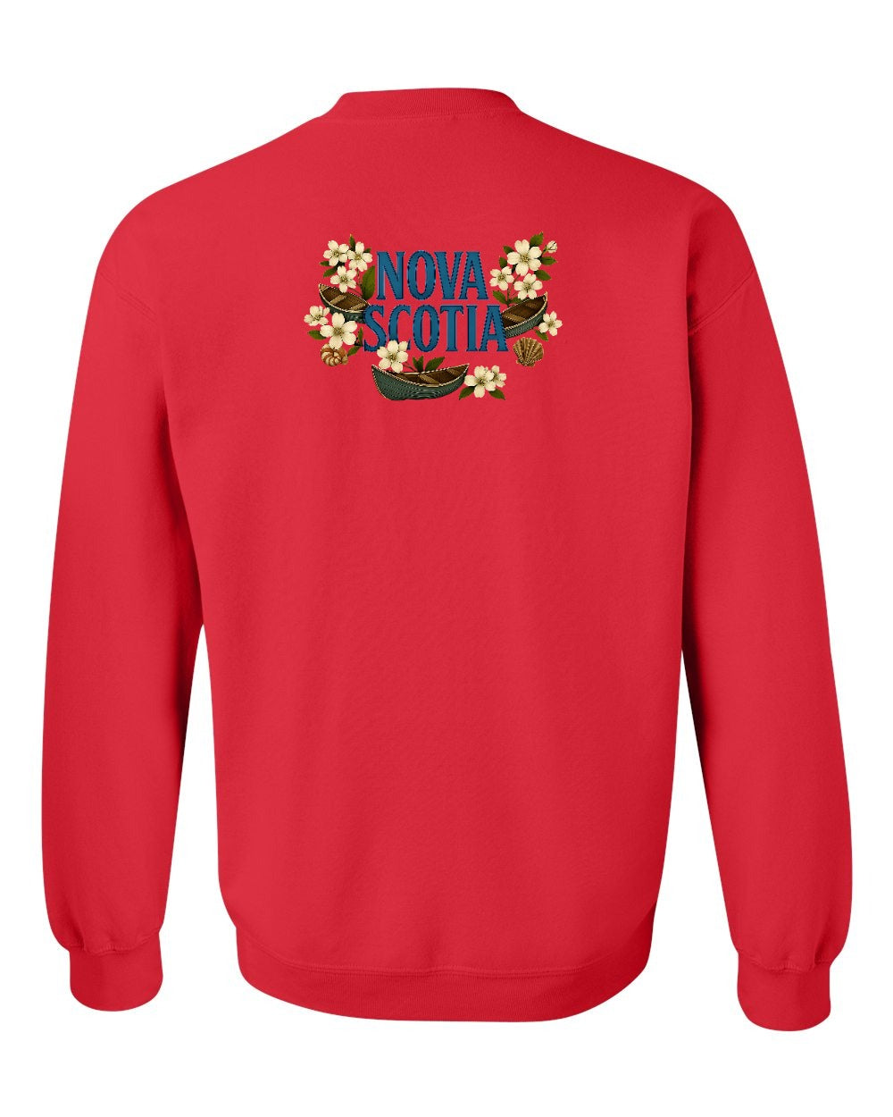 Nova Scotia Flowers Left Chest and Back crew-neck