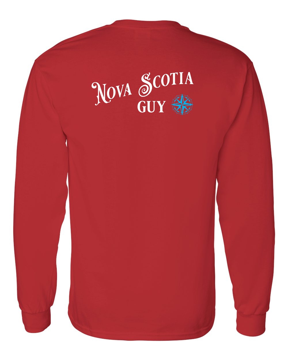 Nova Scotia Guy blue Left Chest and Back Long Sleeve Tee
