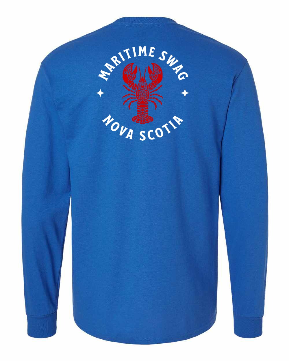 Maritime Swag Nova Scotia Mandala Red Lobster Left Chest and Back Long Sleeve Tee