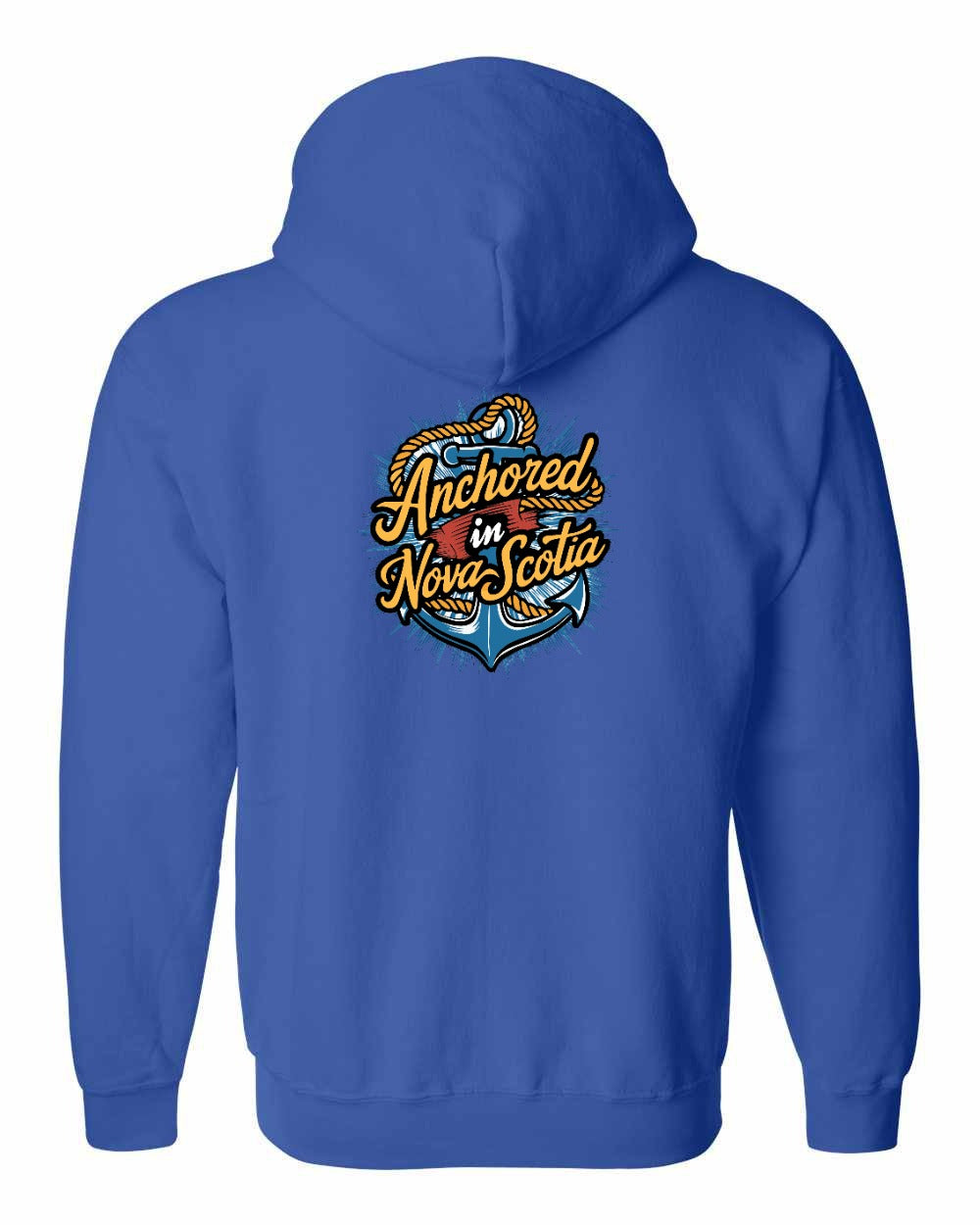 Anchored In Nova Scotia (Old Design) Left Chest and Back zip-hoodie