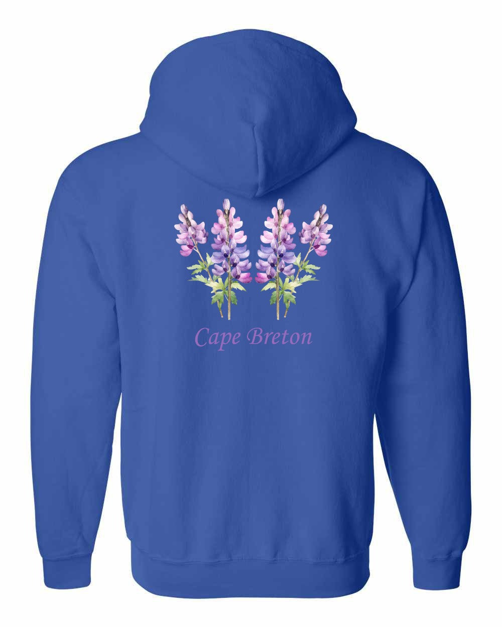 Cape Breton Lupin Left Chest and Back Zip Hoodie