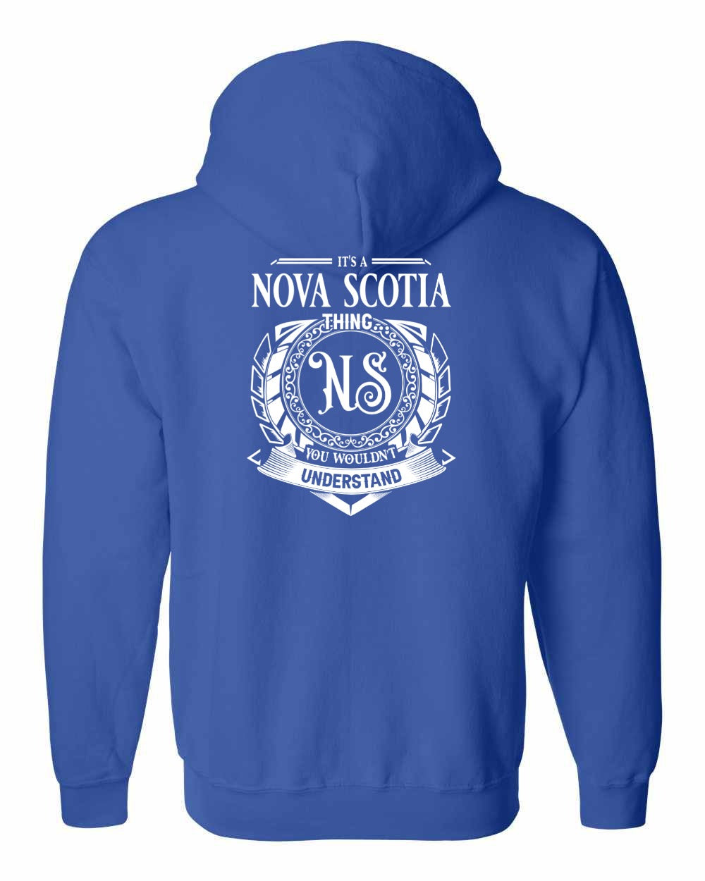 It's A Nova Scotia Thing Left Chest and Back zip-hoodie