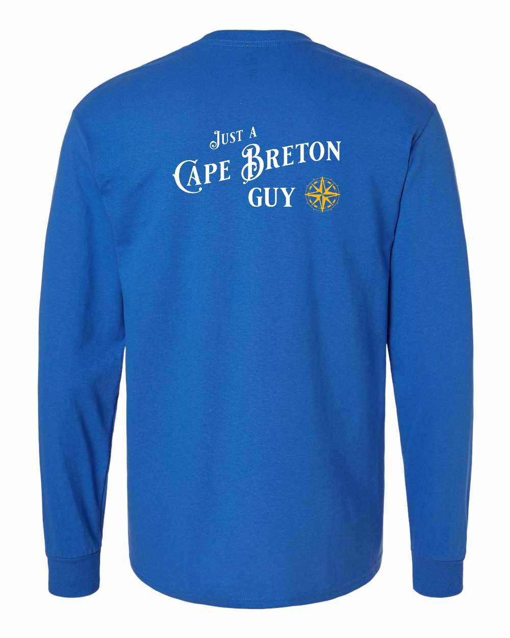 Just a Cape Breton Guy yellow Left Chest and Back Long Sleeve Tee