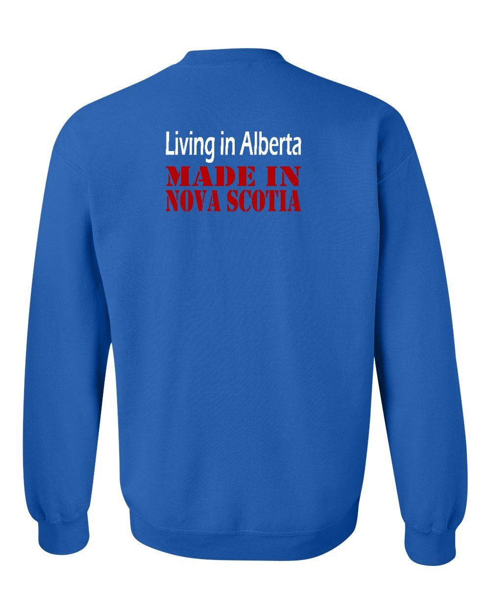 Living Alberta Made in Nova Scotia Left Chest and Back crew-neck