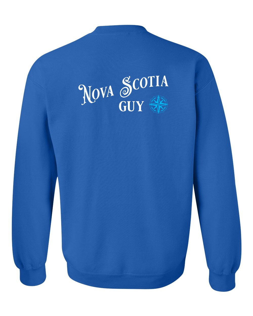 Nova Scotia Guy blue Left Chest and Back crew-neck