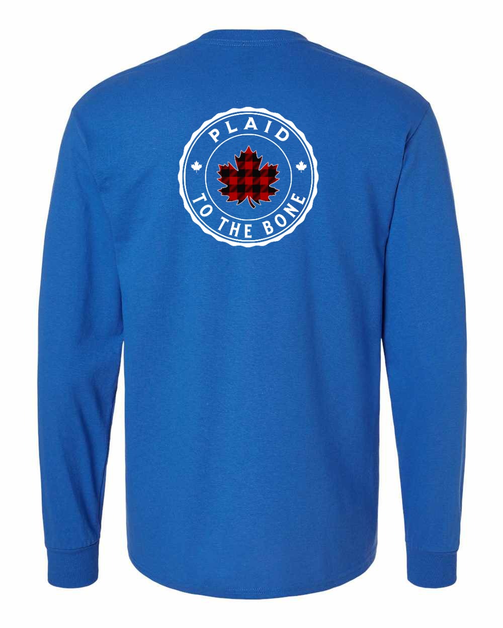 Plaid to the Bone Circle Leaf Left Chest and Back Long Sleeve - Gildan Canada (sewn Internationally)