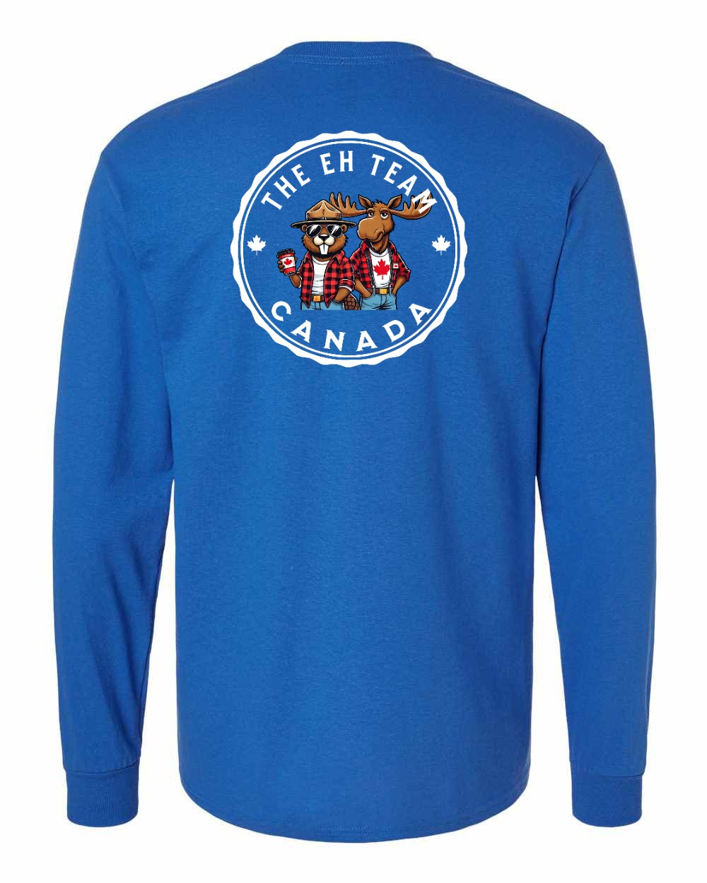 Eh Team Left Chest and Back Long Sleeve - Gildan Canada (sewn Internationally)