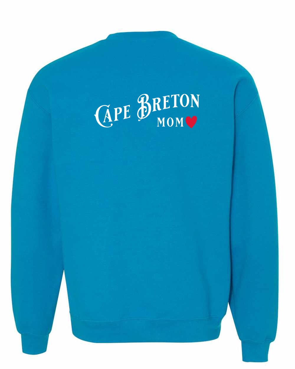 Cape Breton Mom Left Chest and Back Crewneck Sweatshirt