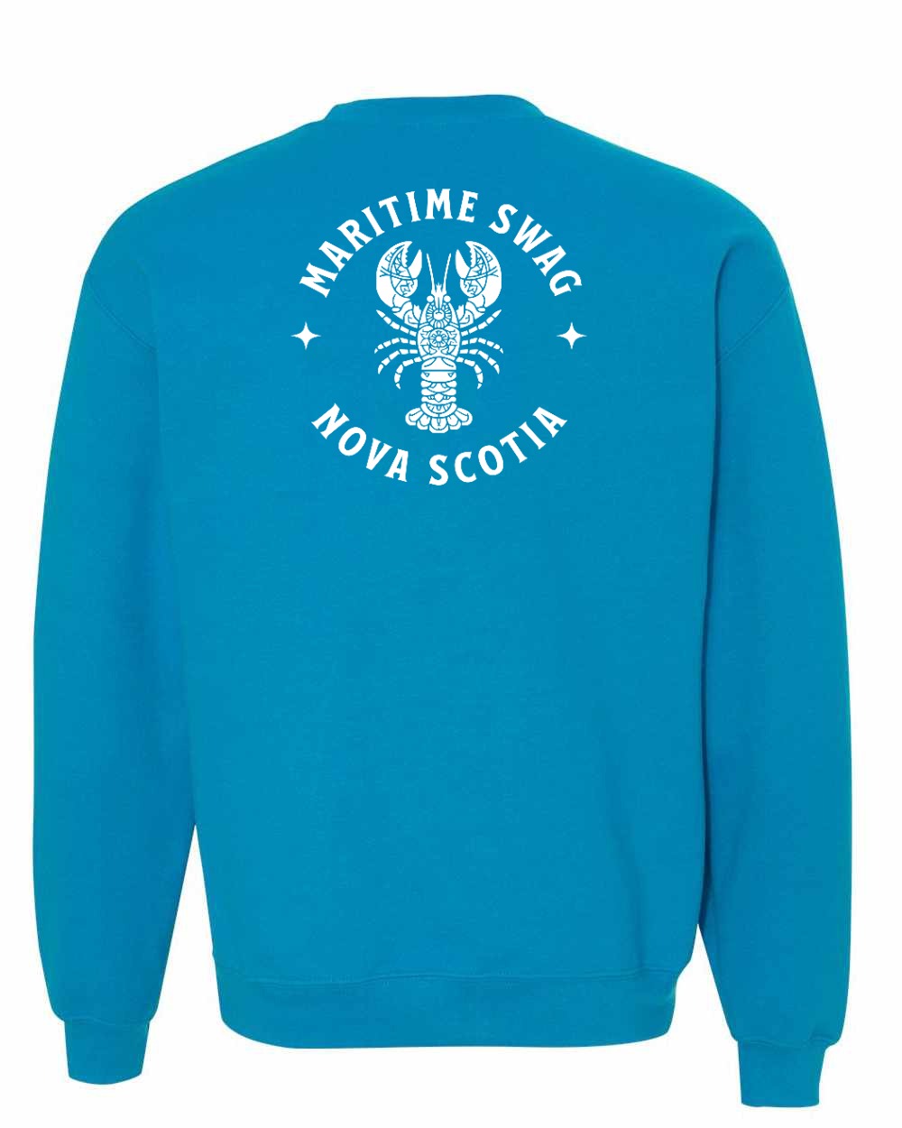 Maritime Swag Nova Scotia Mandala white Lobster Left Chest and Back crew-neck