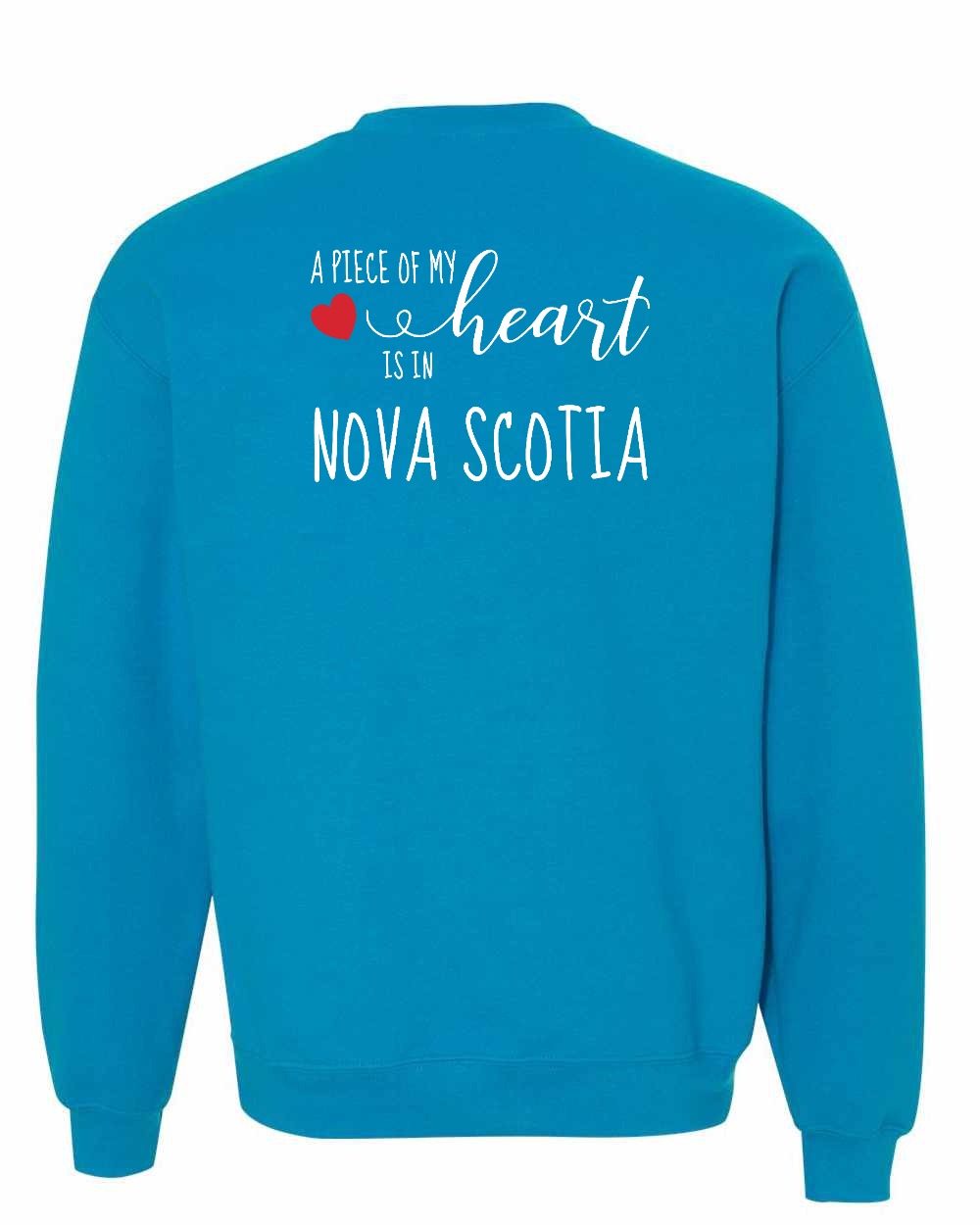 A piece of My heart in Nova Scotia (Red Heart) Left Chest and Back crew-neck