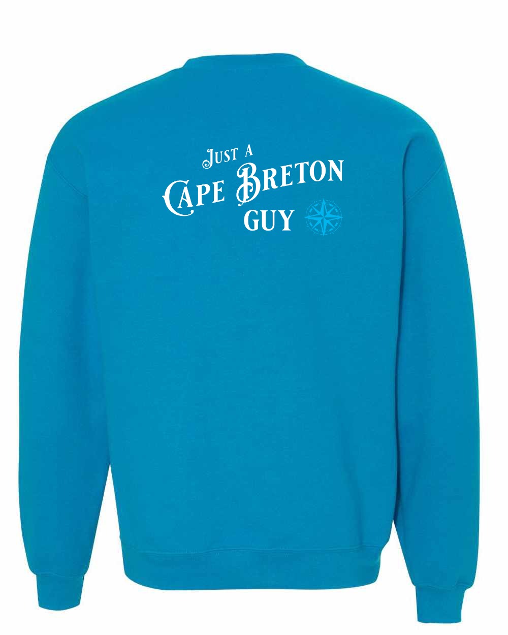 Just a Cape Breton Guy blue Left Chest and Back Crewneck Sweatshirt