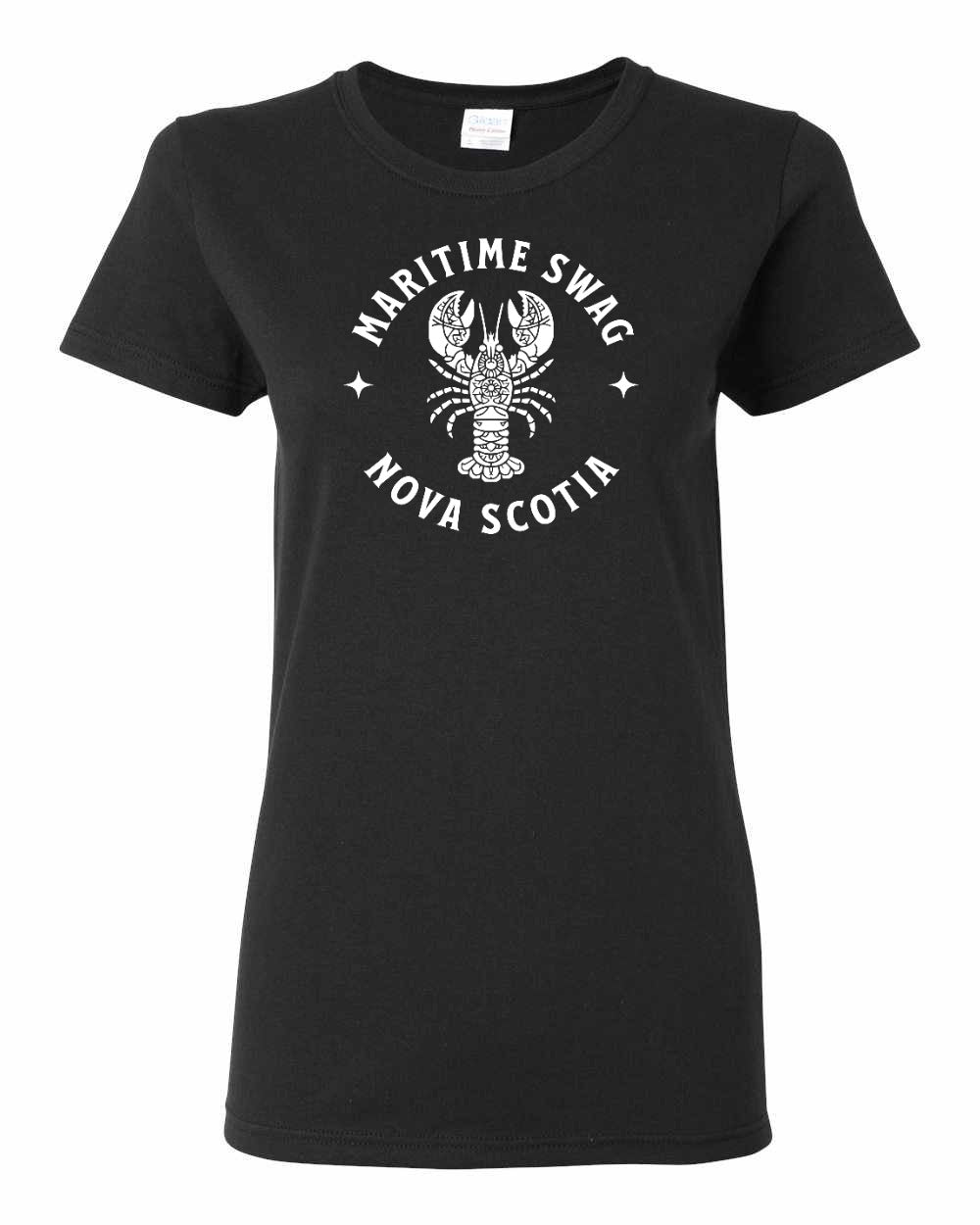 Maritime Swag Nova Scotia Mandala white Lobster Full womens-tee