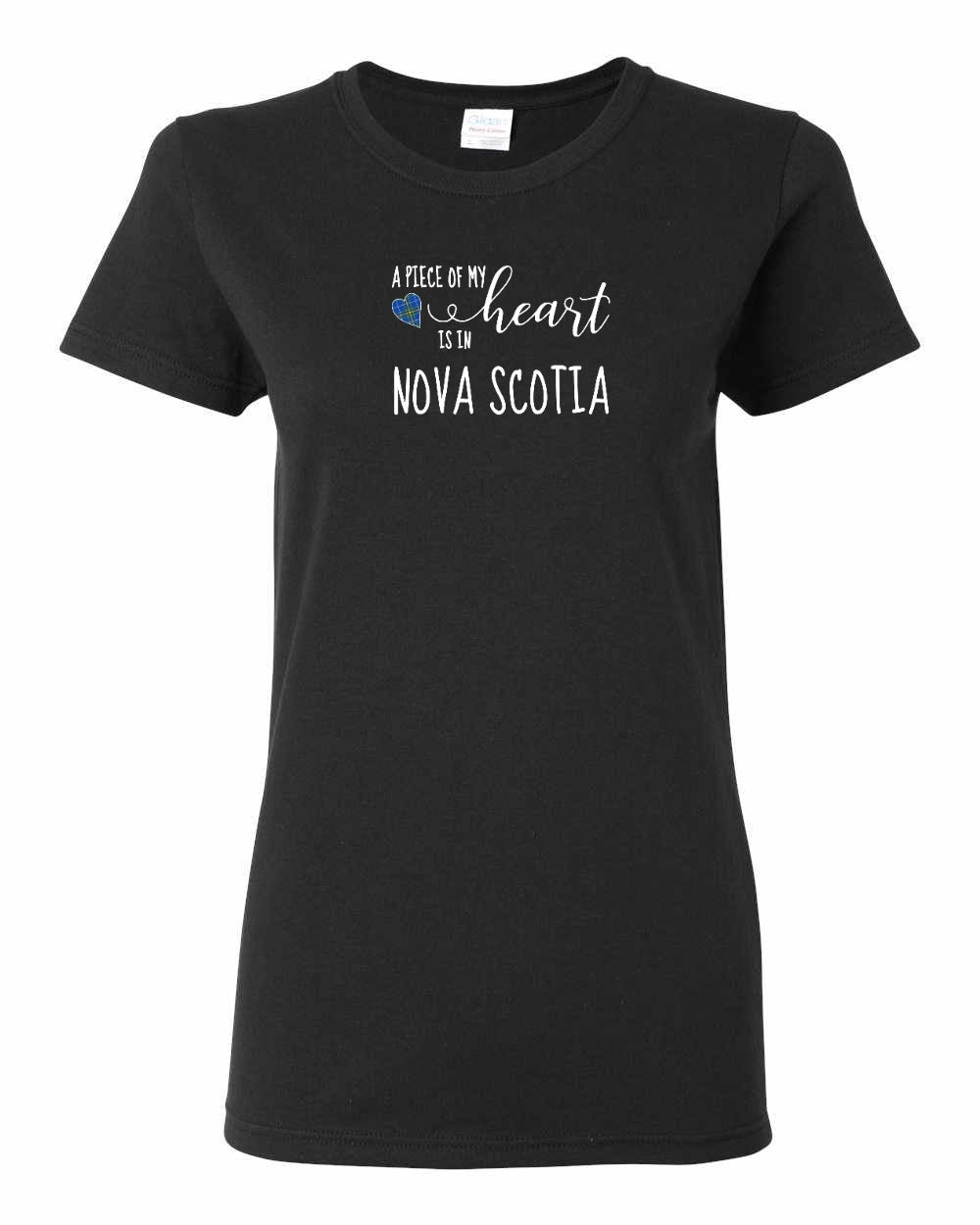 A piece of My heart in Nova Scotia (Tartan Heart) Full womens-tee