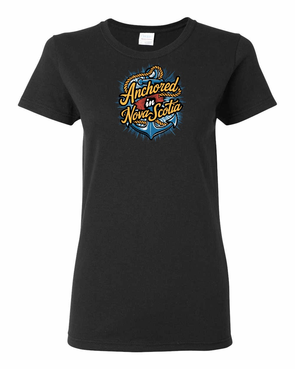 Anchored In Nova Scotia (Old Design) Full womens-tee