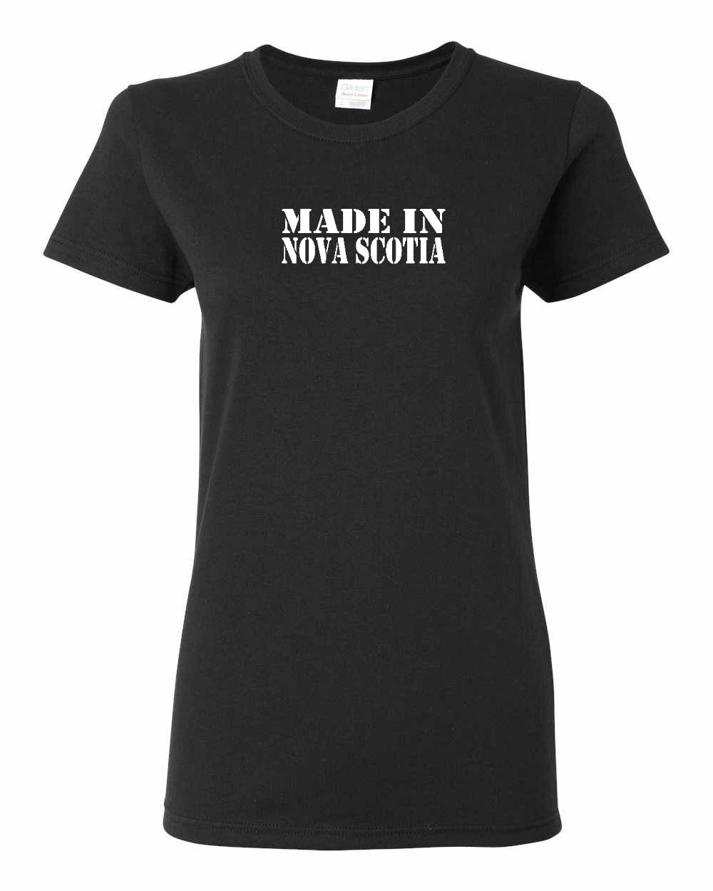 Made In Nova Scotia ( White Lettering) Full womens-tee