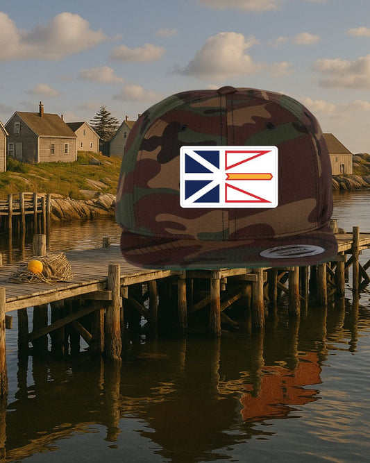 Newfoundland Flag Patch Flat Brim Hat
