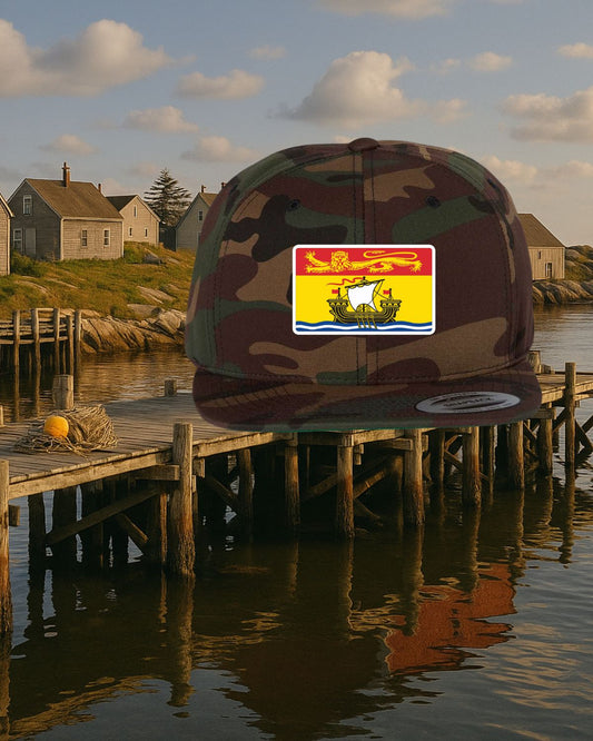 New Brunswick Flag Patch Flat Brim Hat