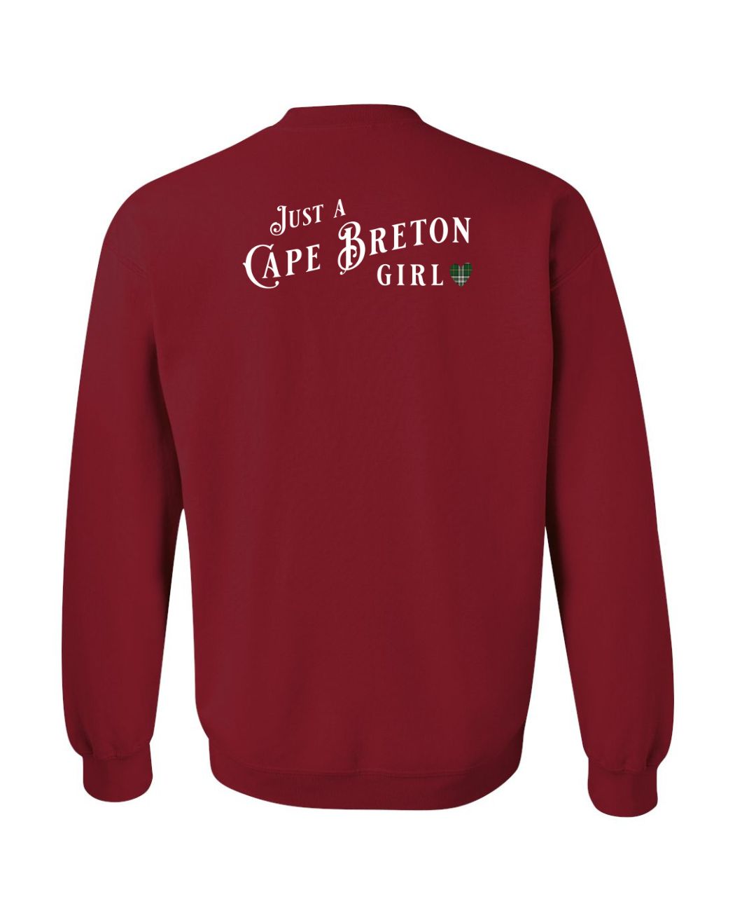 Just a Cape Breton Girl Tartan Left Chest and Back Crewneck Sweatshirt