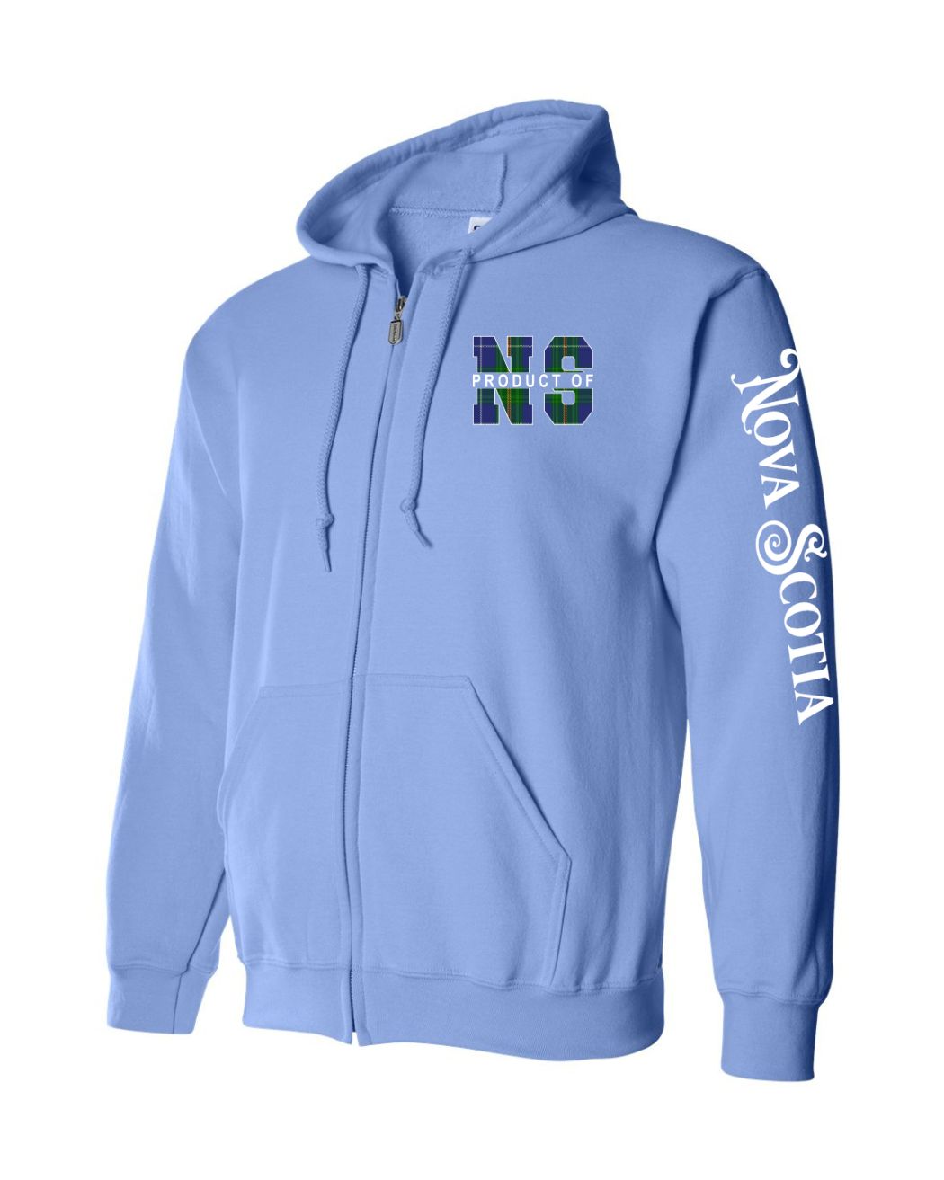 Product Of Nova Scotia Left Chest and Sleeve Zip Hoodie