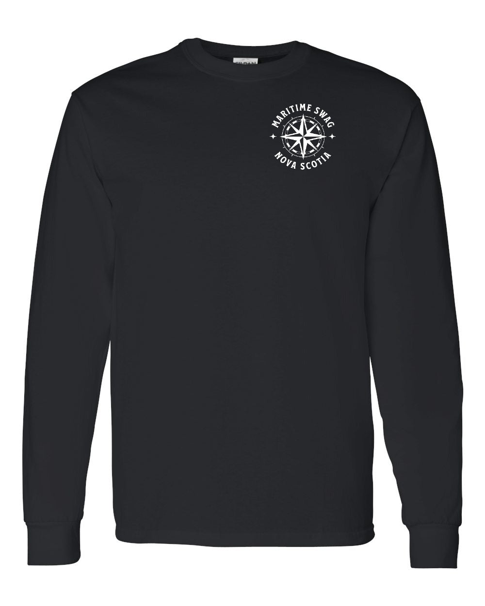 Maritime Swag Nova Scotia Compass Left Chest and Back Long Sleeve Tee