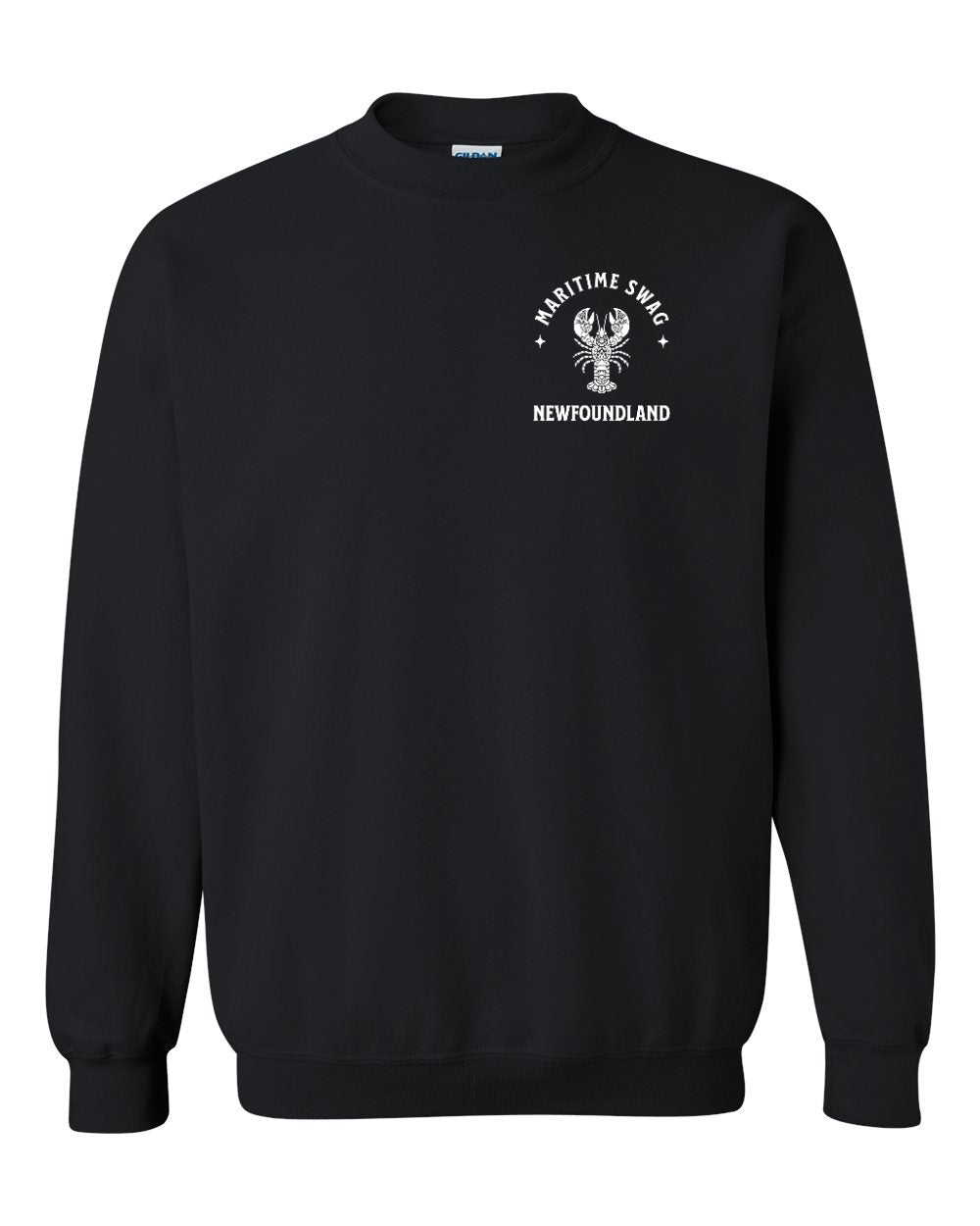 Maritime Swag Newfoundland Mandala white Lobster Left Chest Crewneck Sweatshirt