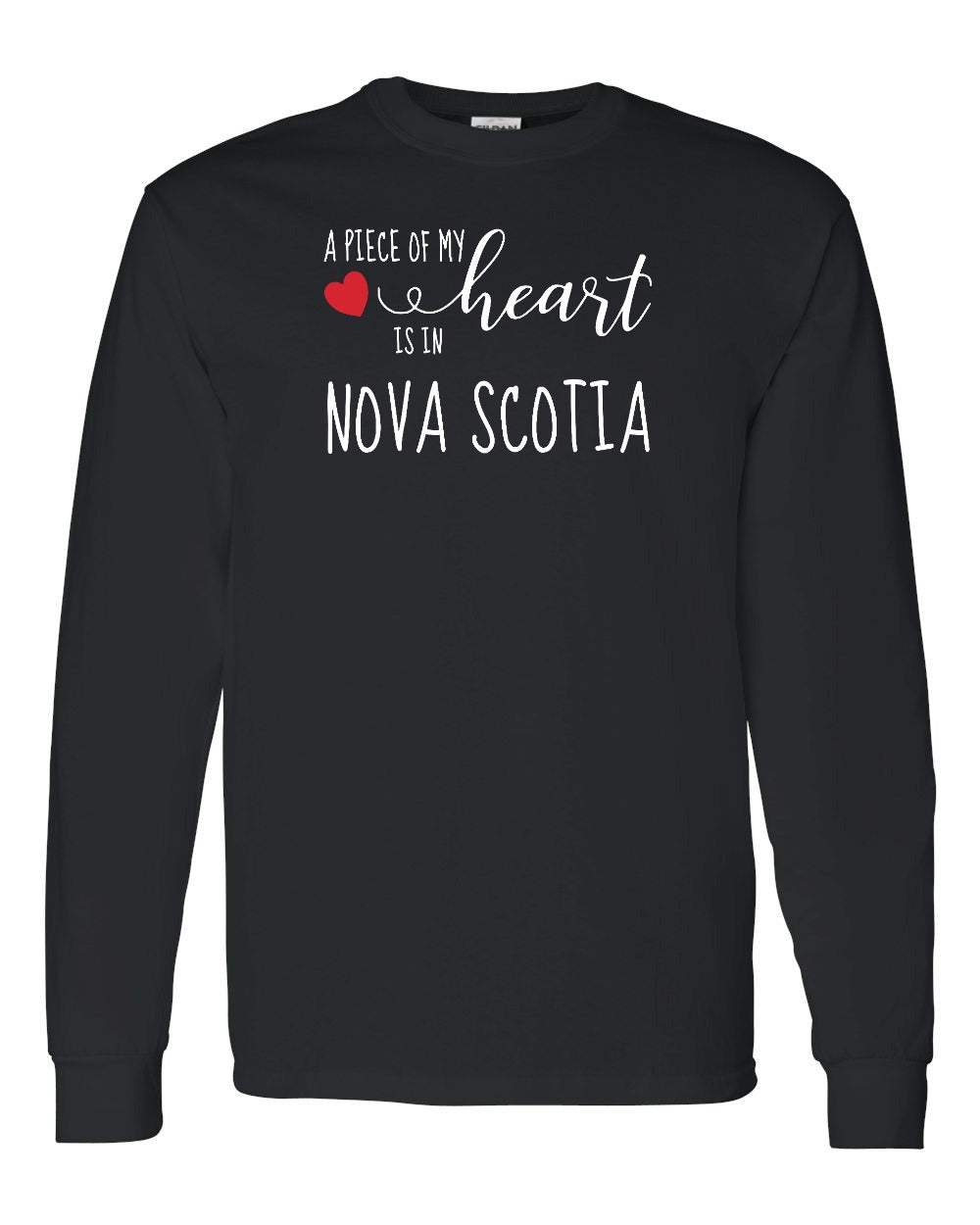A piece of My heart in Nova Scotia (Red Heart) Full Long Sleeve Tee