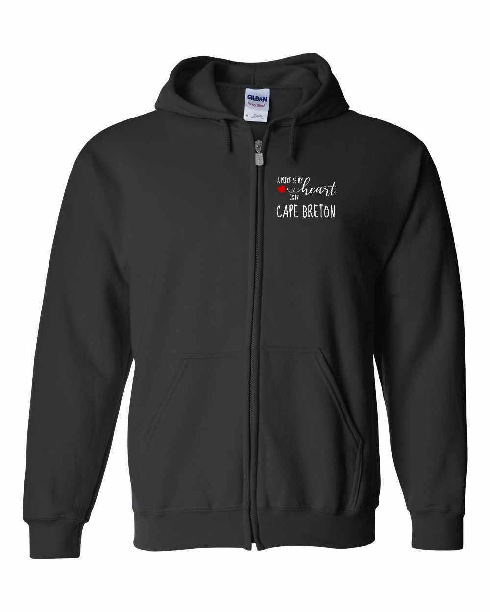 A piece of My heart in Cape Breton (Red Heart) Left Chest Zip Hoodie