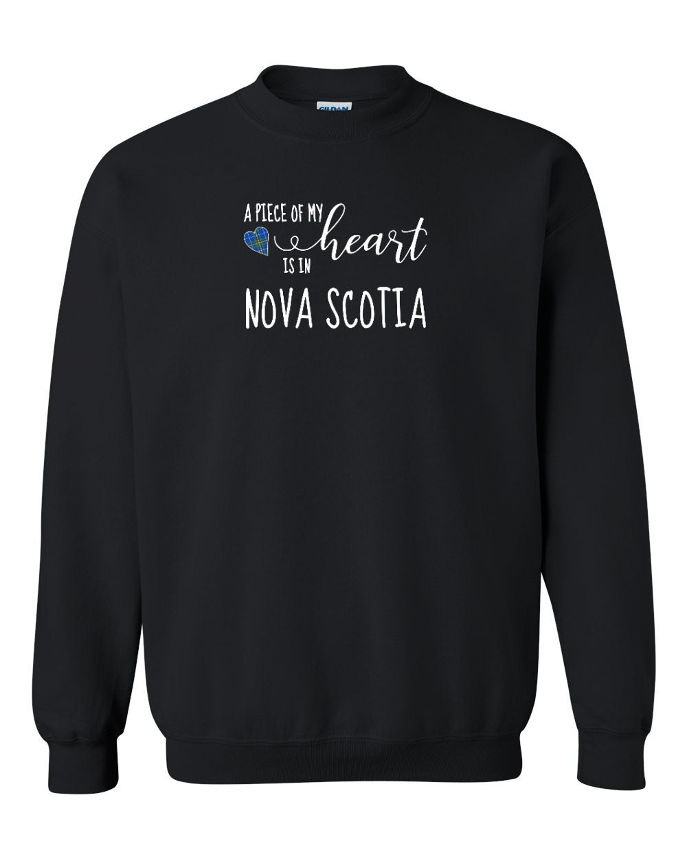 A piece of My heart in Nova Scotia (Tartan Heart) Full crew-neck