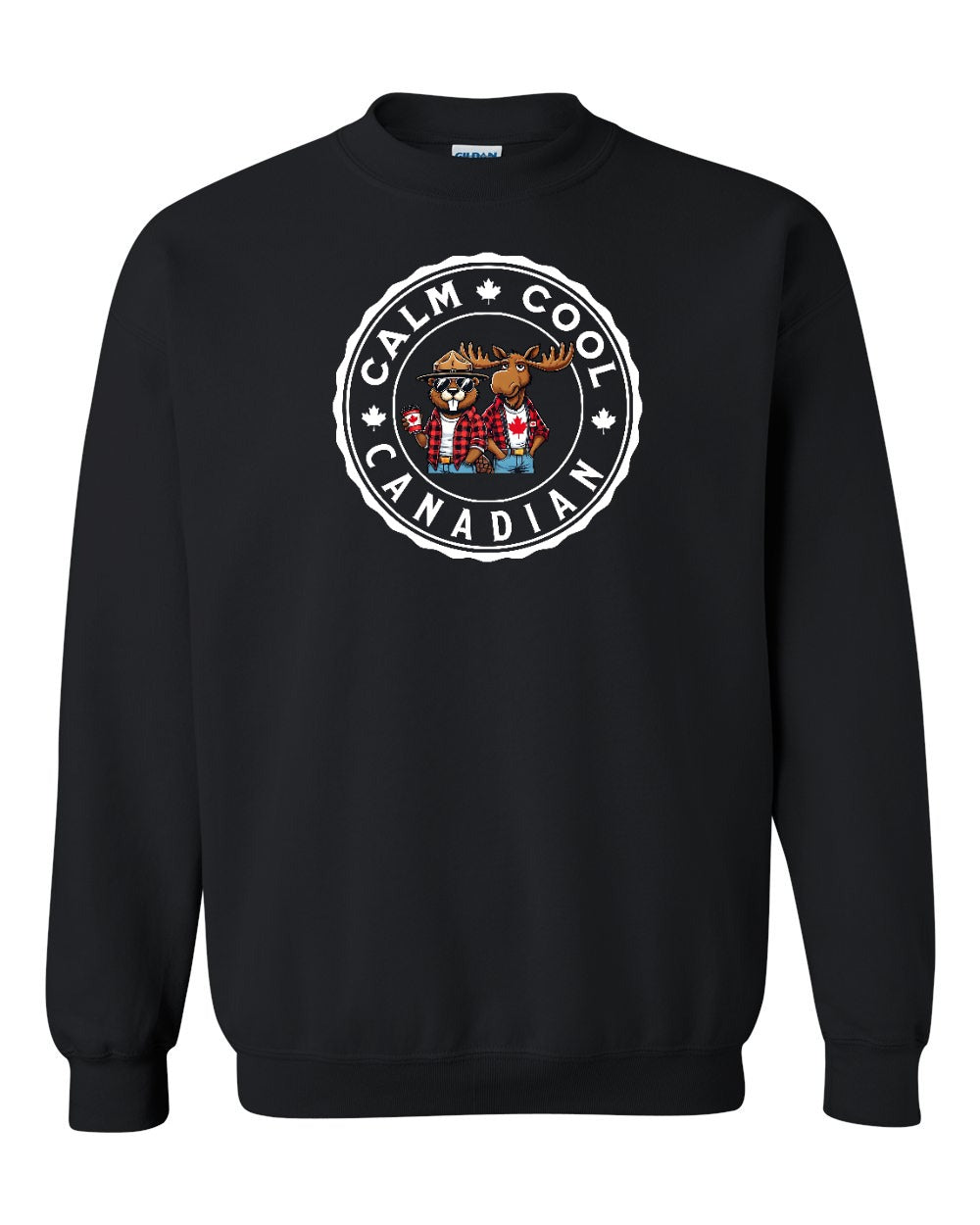 Calm Cool Moose and Beaver Full Crewneck