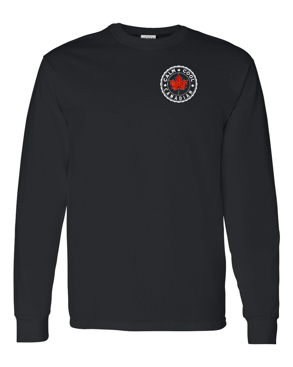 Calm Cool Canadian Leaf Left Chest and Back Long Sleeve