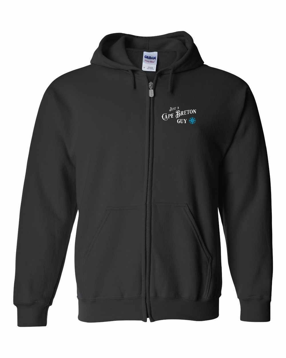 Just a Cape Breton Guy blue Left Chest Zip Hoodie