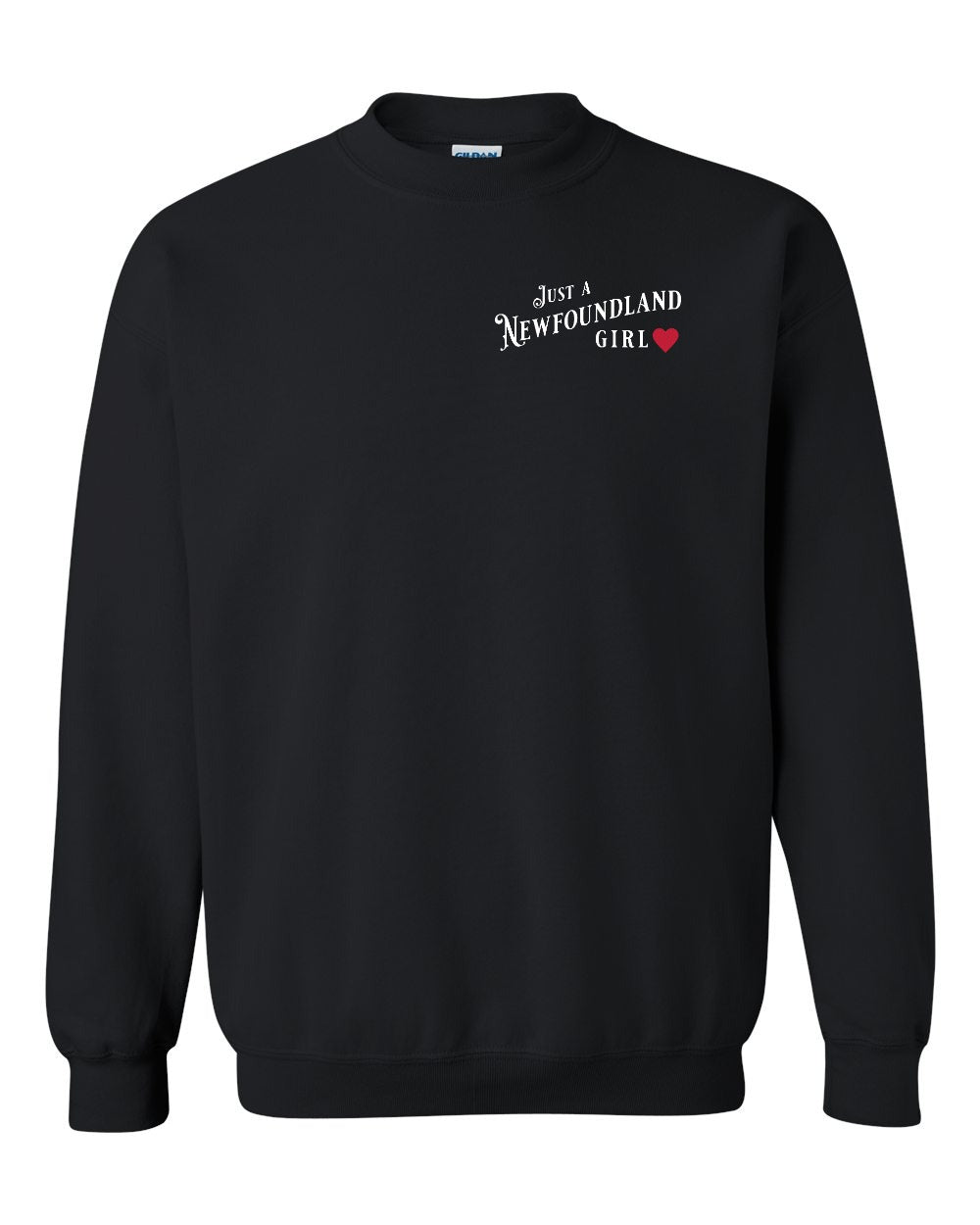 Just a Newfoundland Girl Left Chest Crewneck Sweatshirt