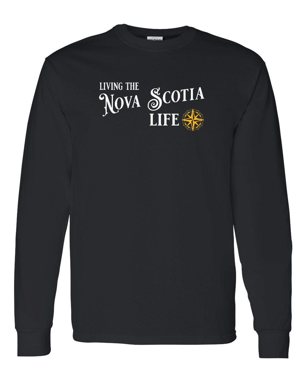 Living the Nova Scotia Life yellow Full Long Sleeve Tee