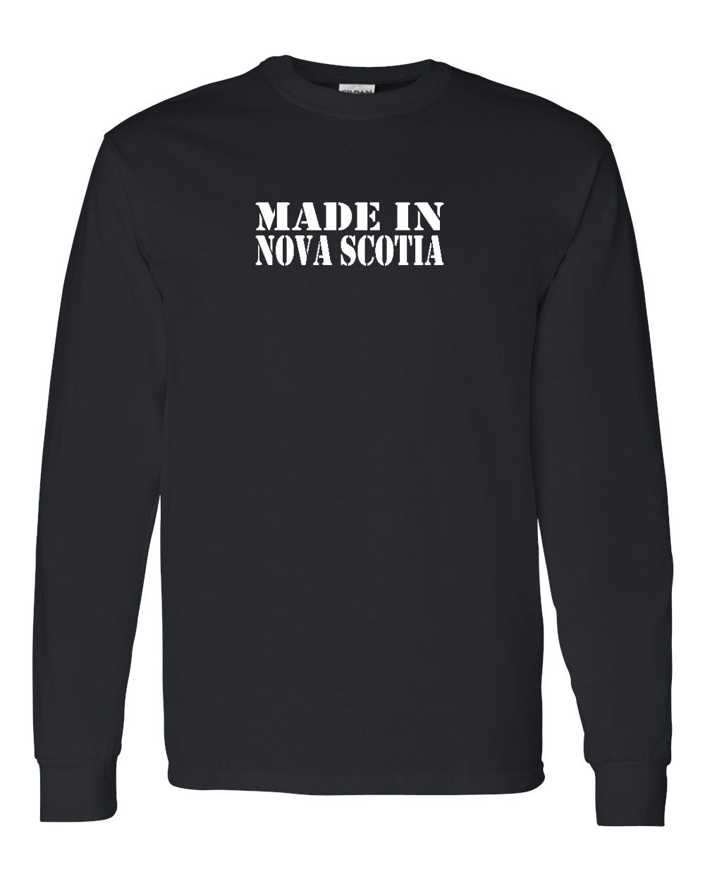 Made In Nova Scotia ( White Lettering) Full Long Sleeve Tee