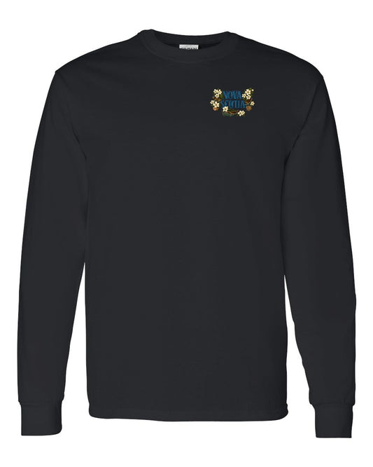Nova Scotia Flowers Left Chest and Back Long Sleeve Tee