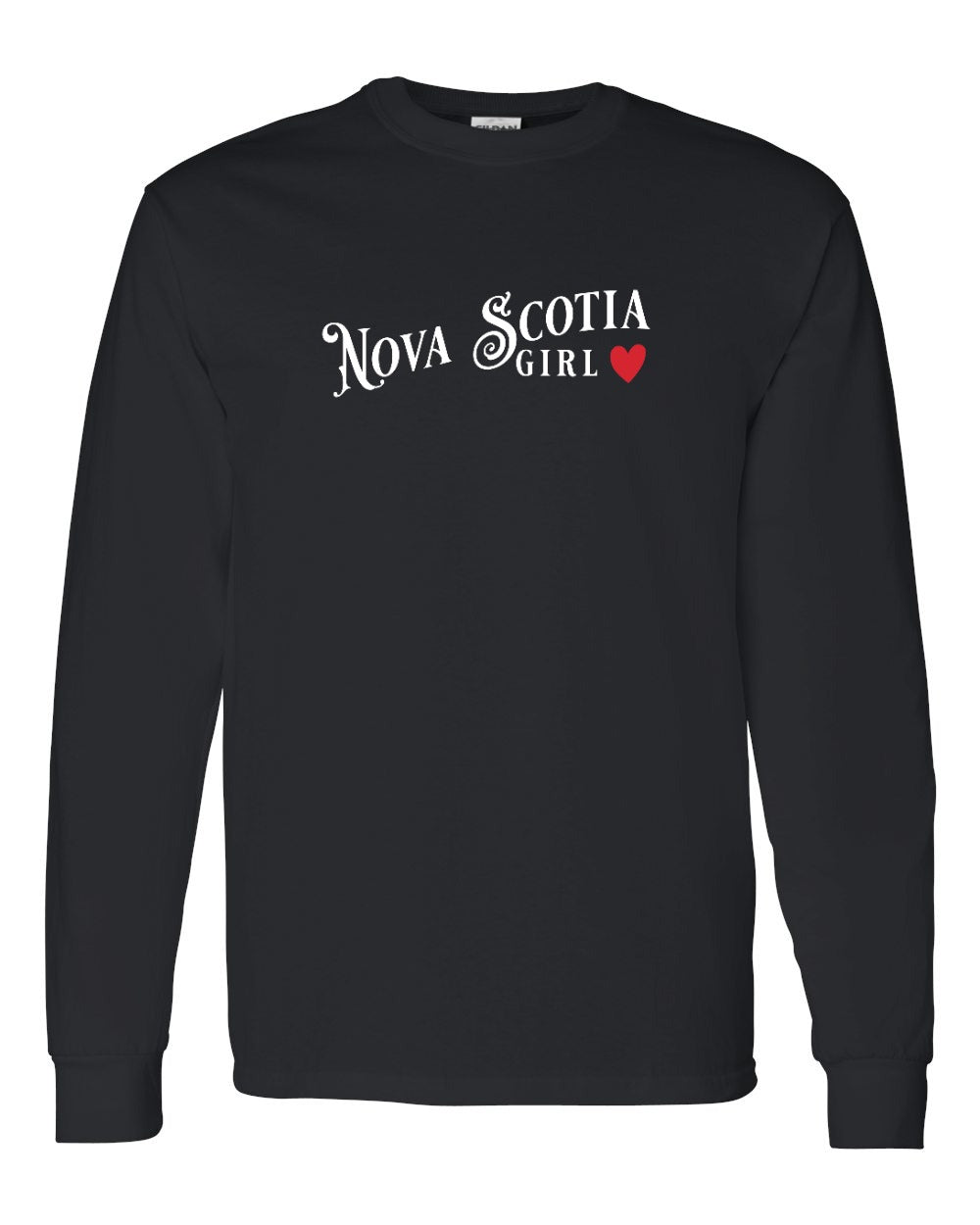 Nova Scotia Girl Red Heart Full Long Sleeve Tee