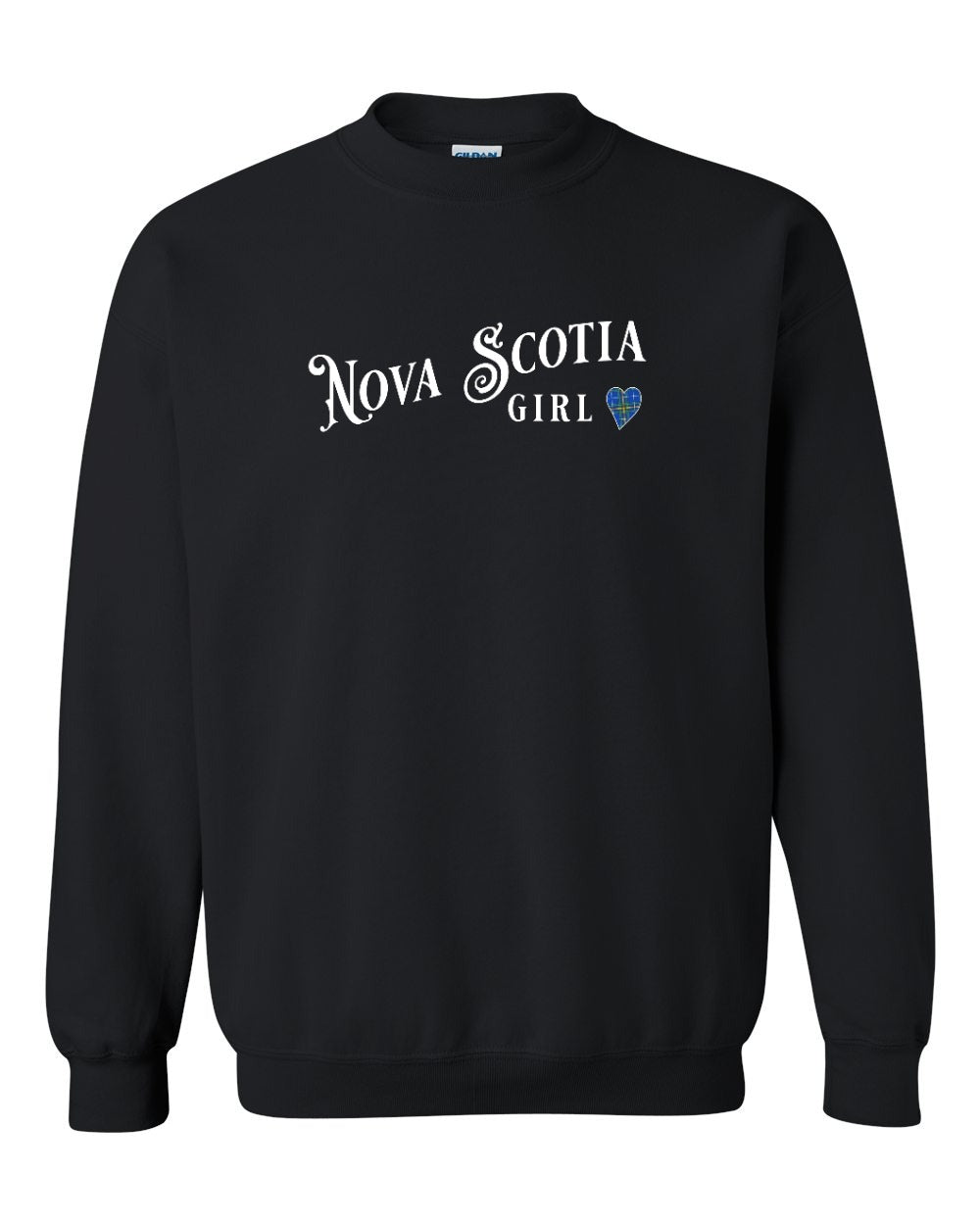 Nova Scotia Girl Tartan Heart Full crew-neck