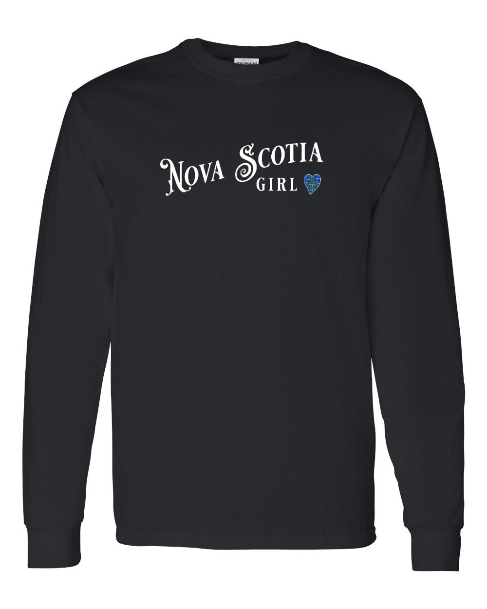 Nova Scotia Girl Tartan Heart Full Long Sleeve Tee