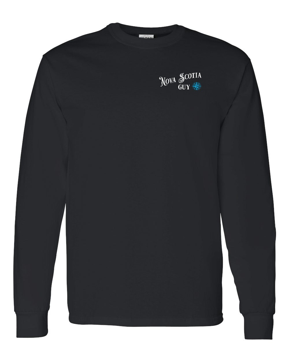 Nova Scotia Guy blue Left Chest and Back Long Sleeve Tee
