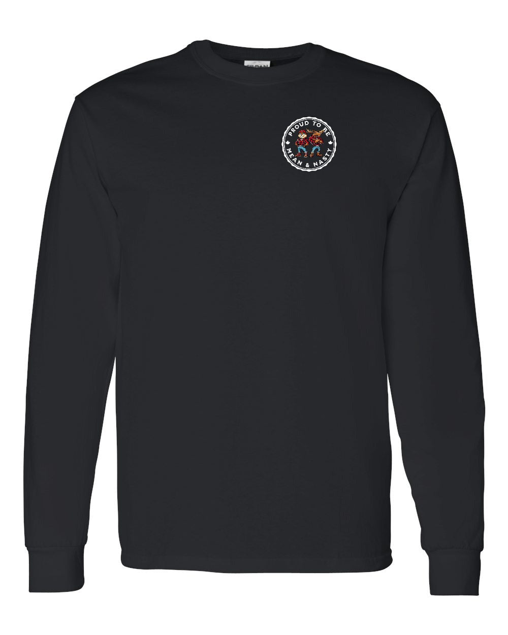 Proud Mean & Nasty Beaver and Moose Left Chest and Back Long Sleeve