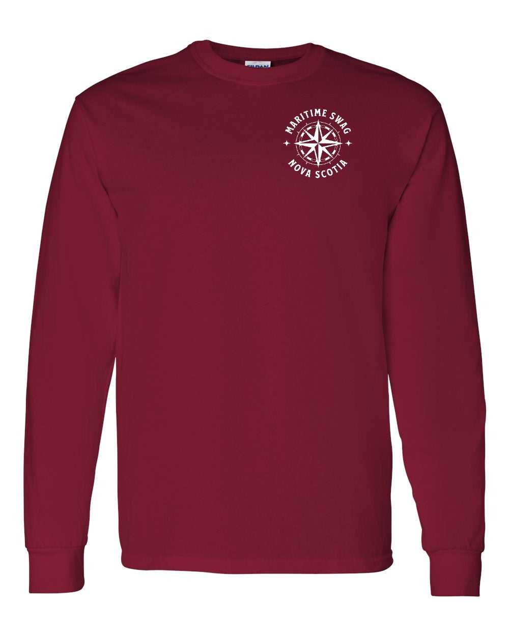 Maritime Swag Nova Scotia Compass Left Chest and Back Long Sleeve Tee