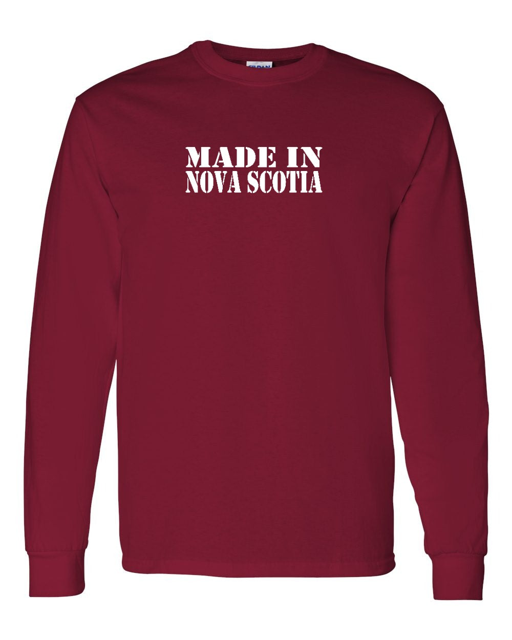 Made In Nova Scotia ( White Lettering) Full Long Sleeve Tee