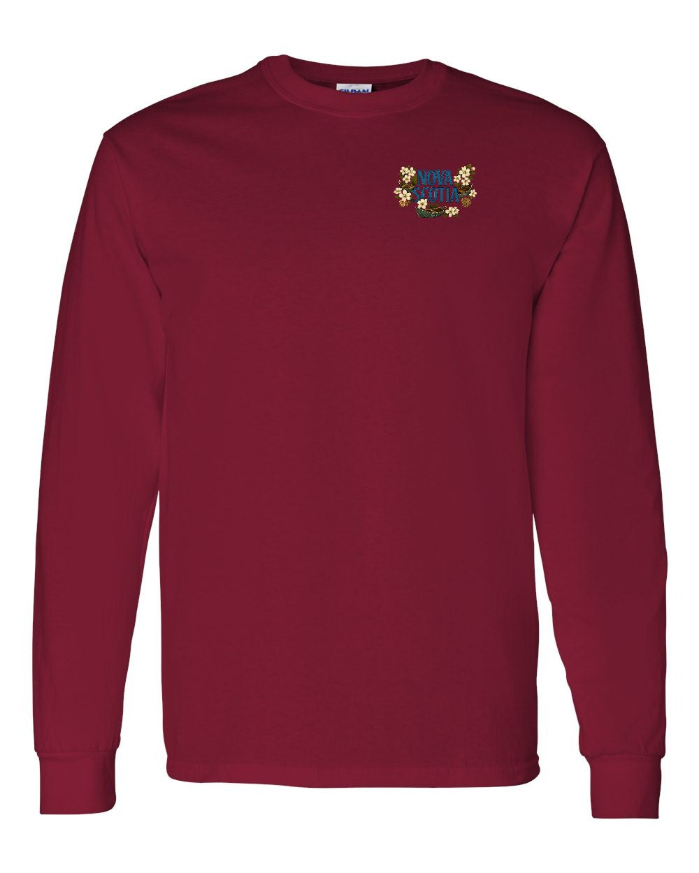 Nova Scotia Flowers Left Chest Long Sleeve Tee